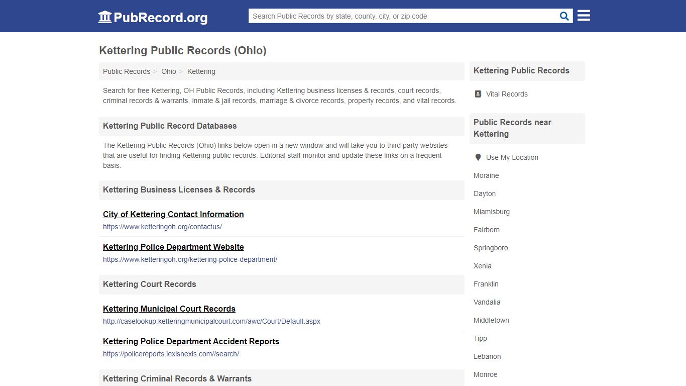 Free Kettering Public Records (Ohio Public Records)