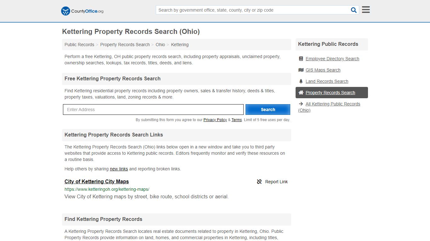 Property Records Search - Kettering, OH (Assessments ...